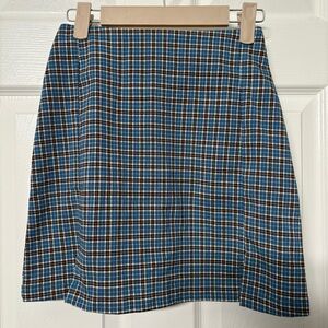 John Galt blue plaid mini skirt